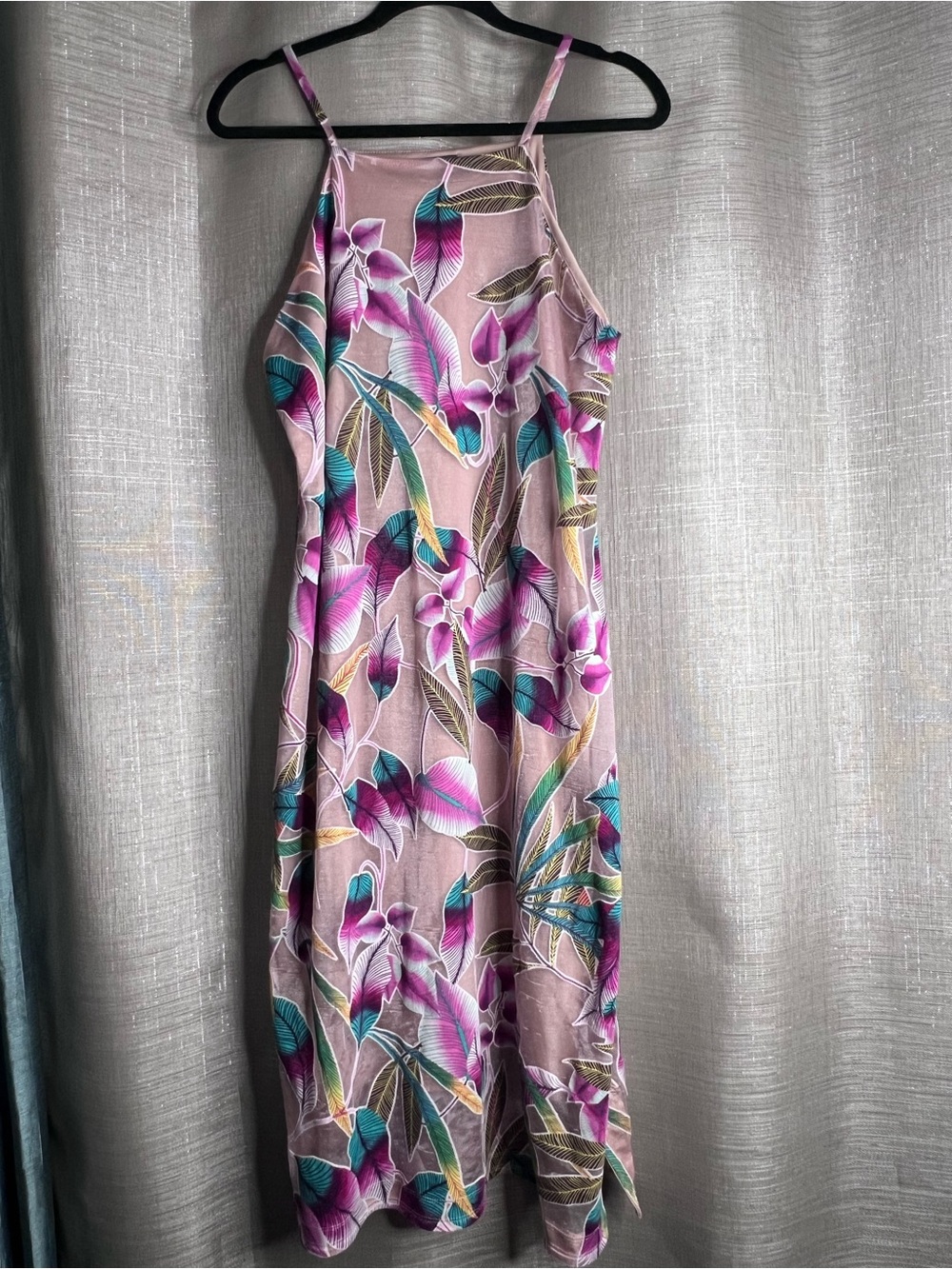 BOLD Elements XXL Pink Tropical Floral Sleeveless MIDI Dress